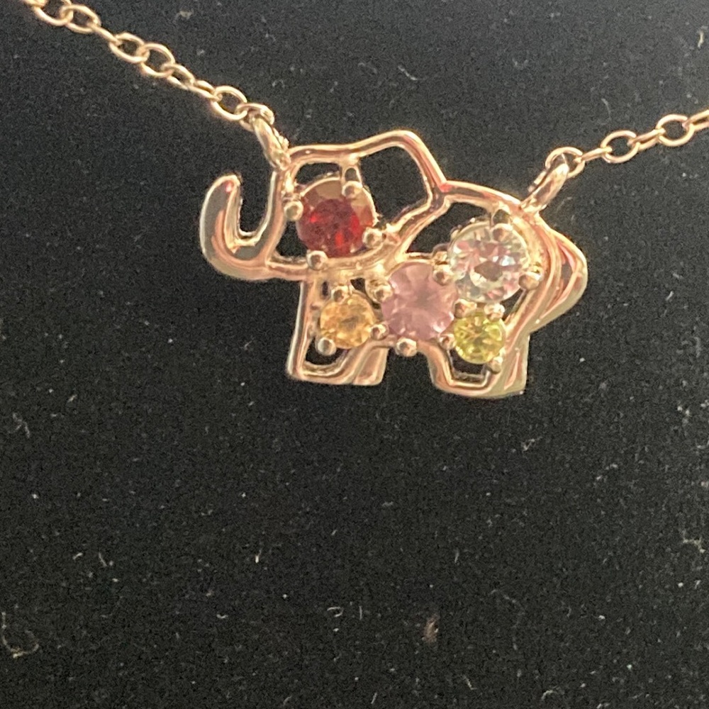 Sterling silver DBJ Thailand stamped ankle bracelet multi stone elephant